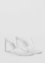 Sandales Semi-Transparentes En Vinyle À Talons Compensés