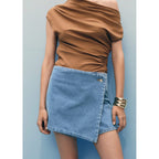 Jupe Short En Jean Croisée