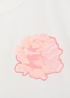 T-Shirt Coton Détail Fleur