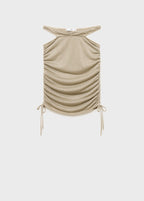 Jupe Lurex Froncée À Découpe