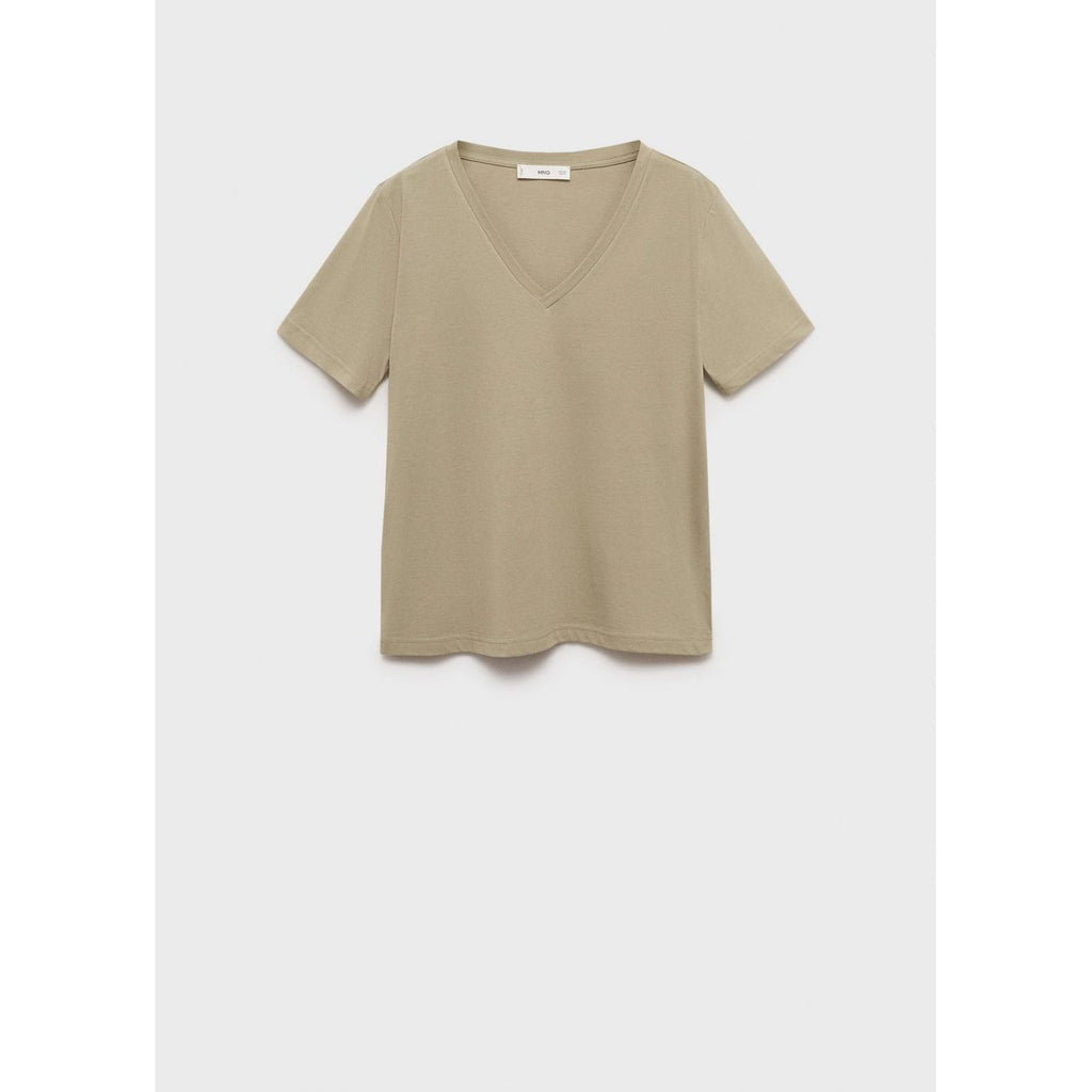 Camiseta de Algodón con Cuello en V