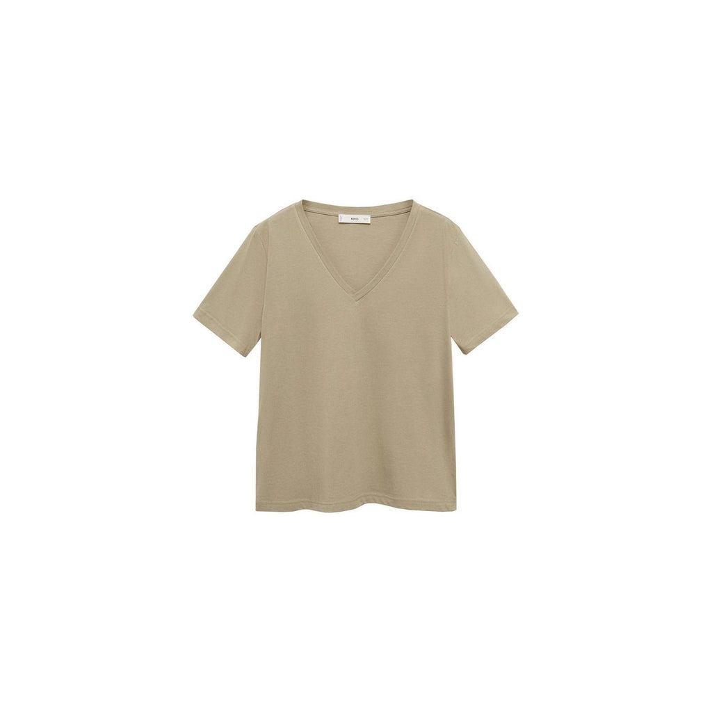 Camiseta de Algodón con Cuello en V