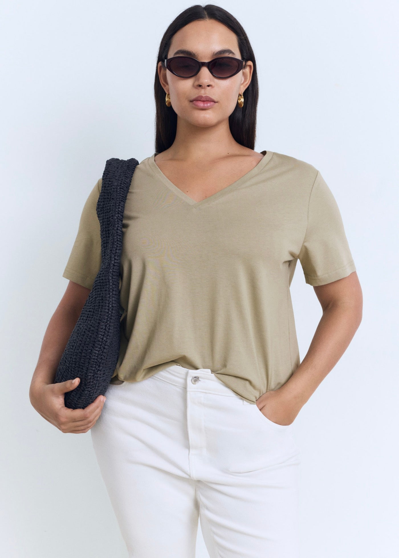 T-Shirt Coton Col En V