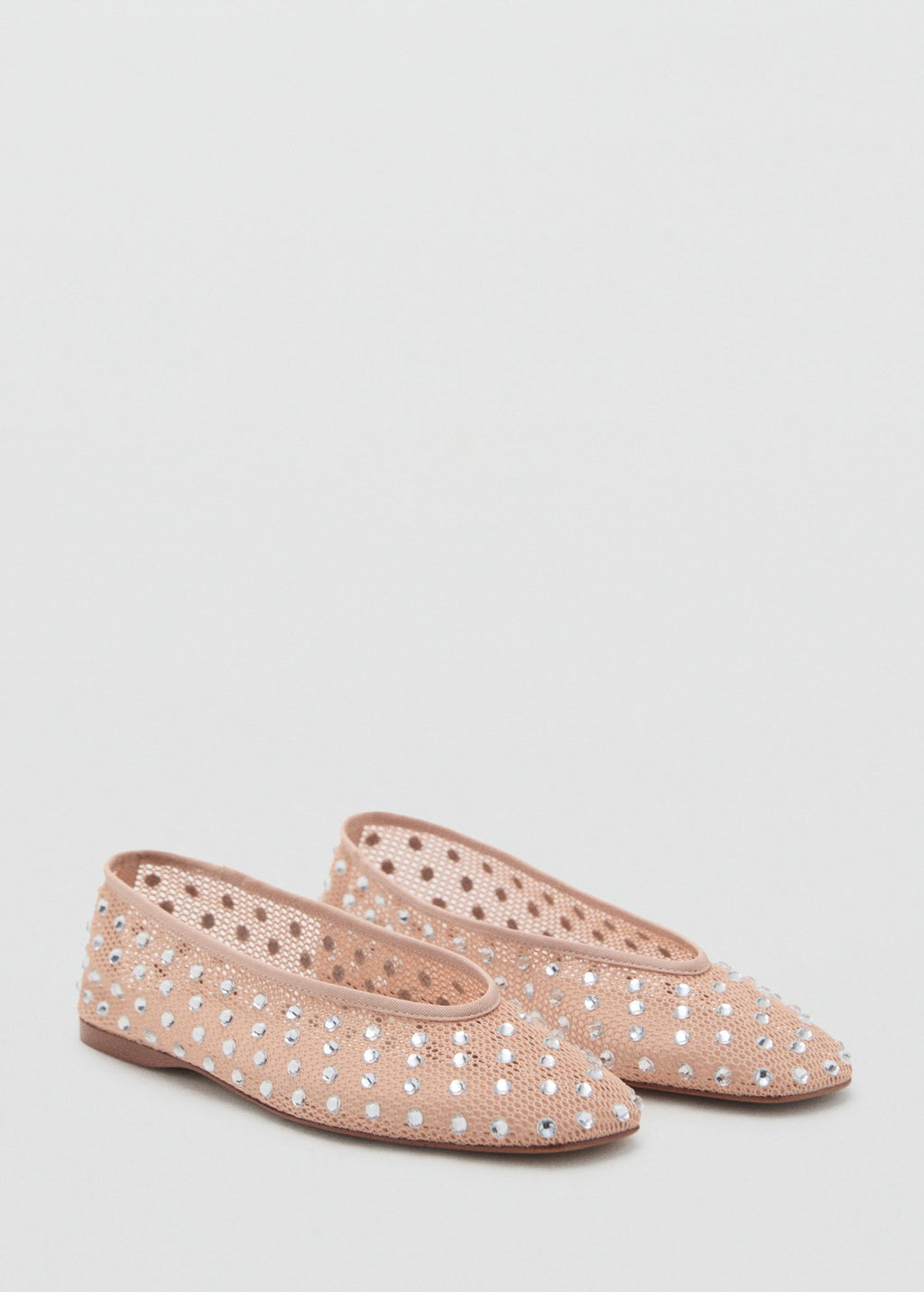 Ballerines En Maille Filet À Strass
