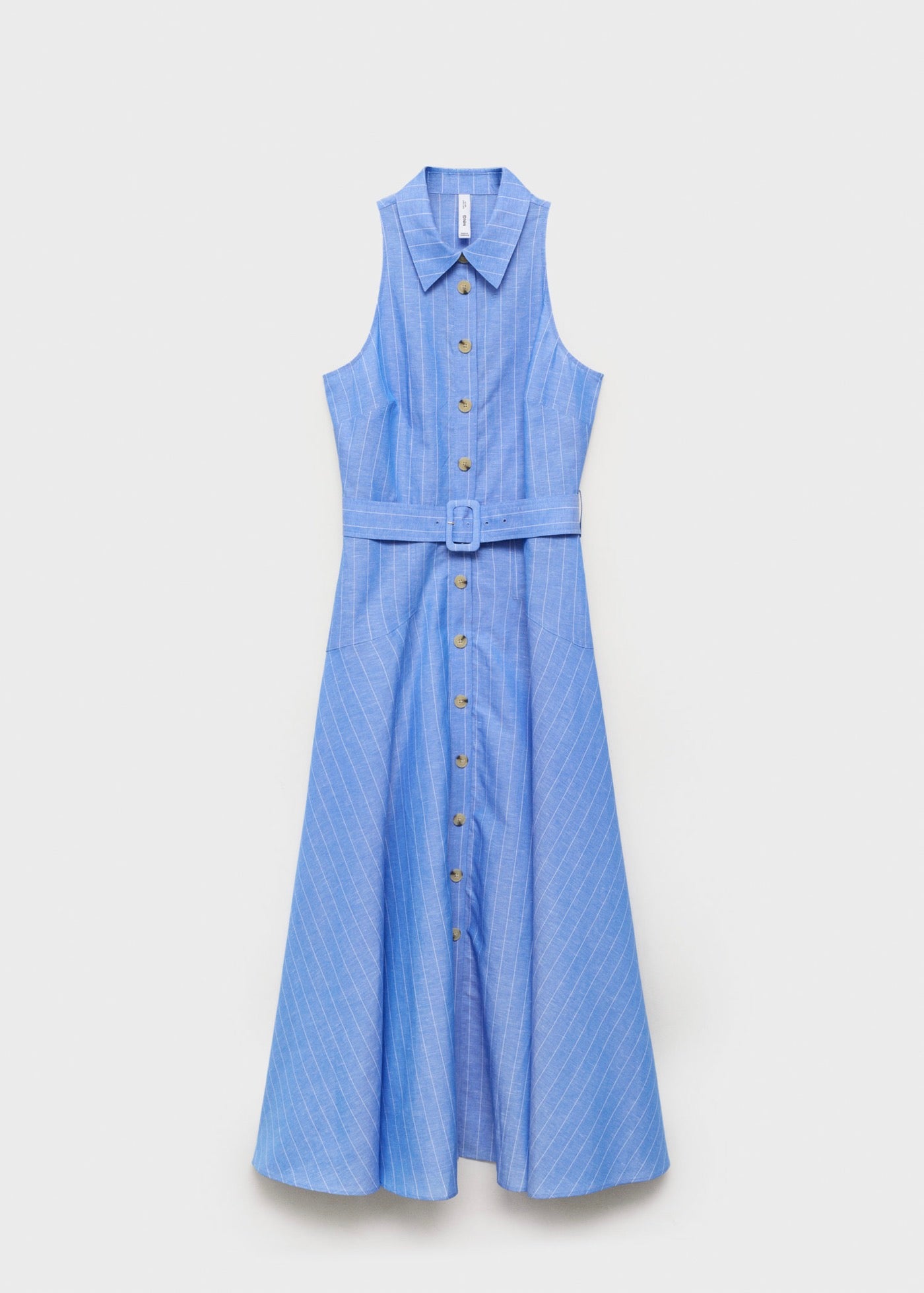 Robe Chemise Lin Mélangé À Rayures