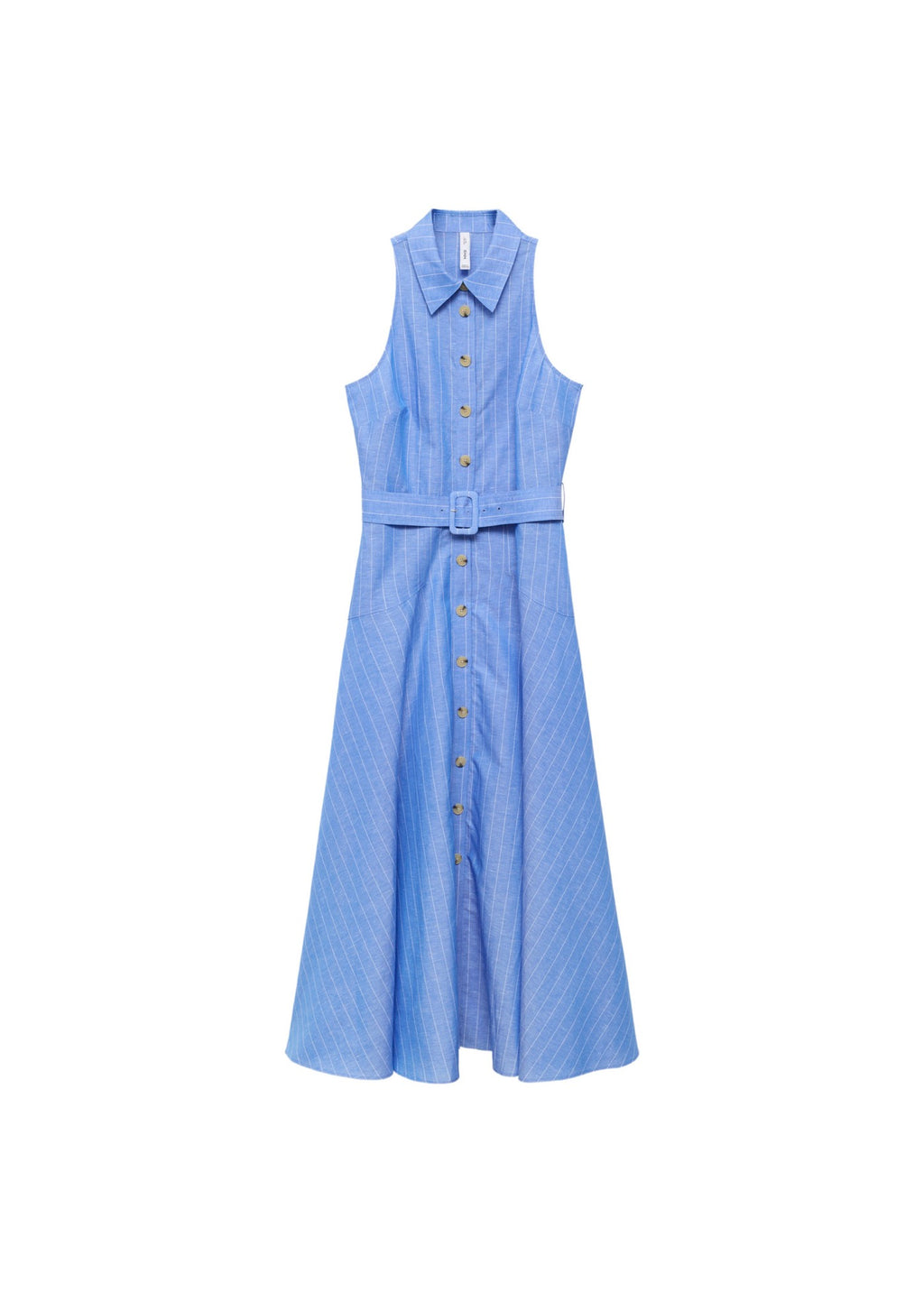 Robe Chemise Lin Mélangé À Rayures