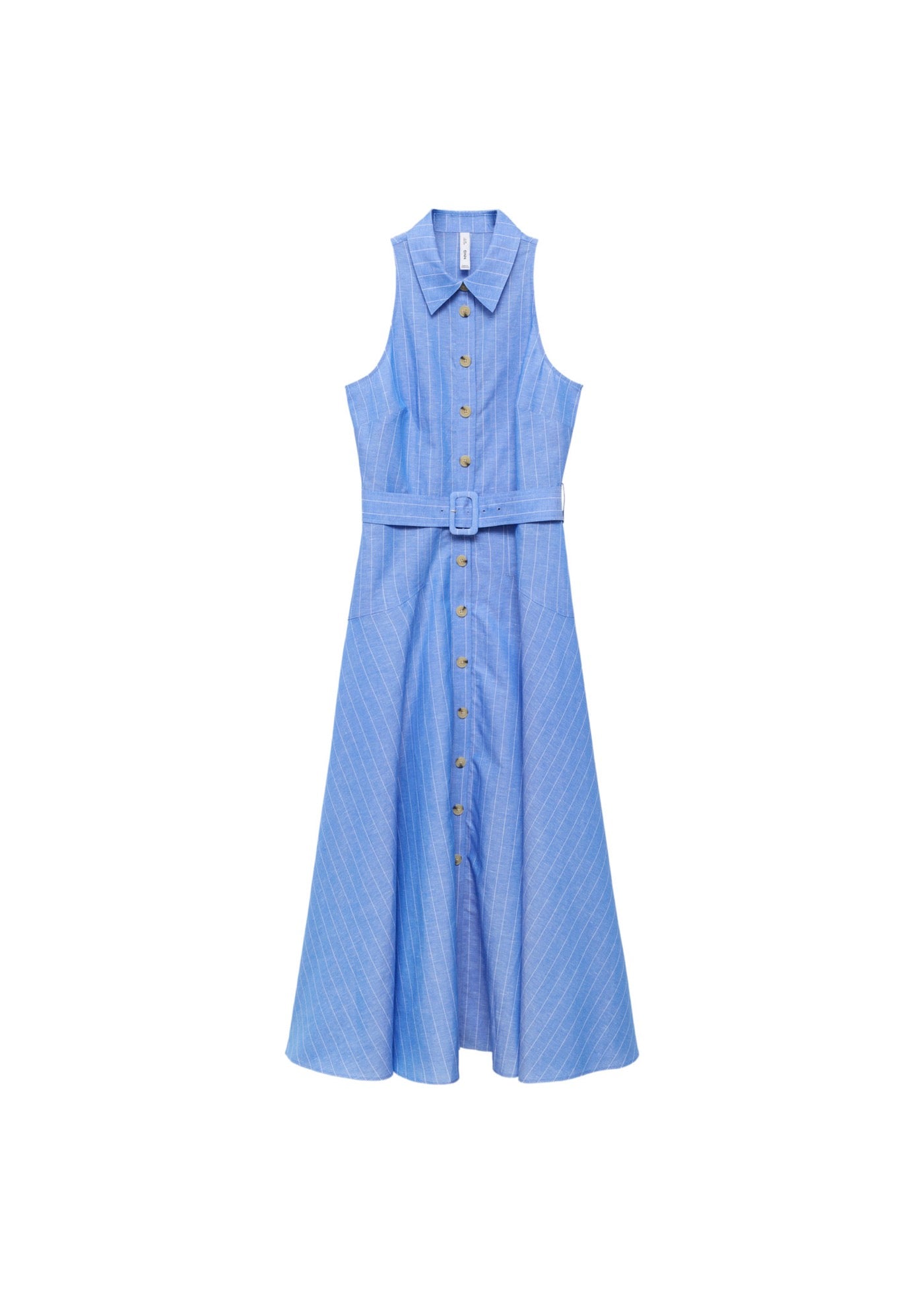 Robe Chemise Lin Mélangé À Rayures