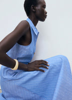 Robe Chemise Lin Mélangé À Rayures