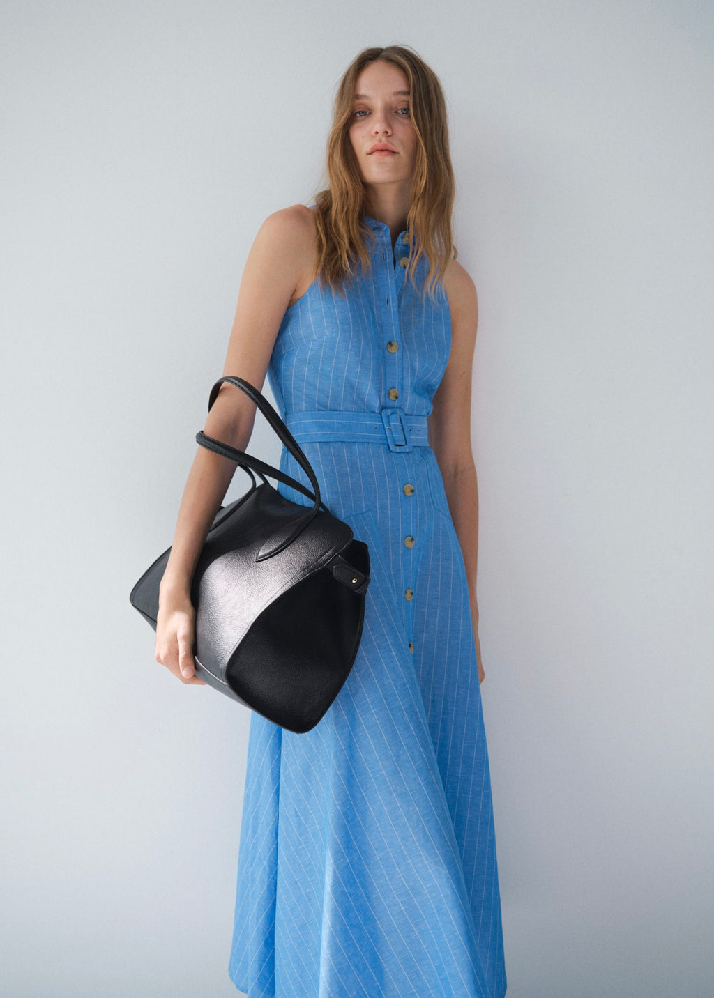 Robe Chemise Lin Mélangé À Rayures