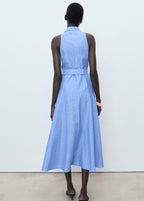 Robe Chemise Lin Mélangé À Rayures
