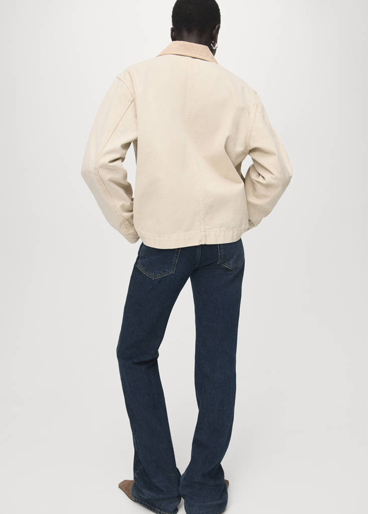 Parka En Jean Col Contrasté