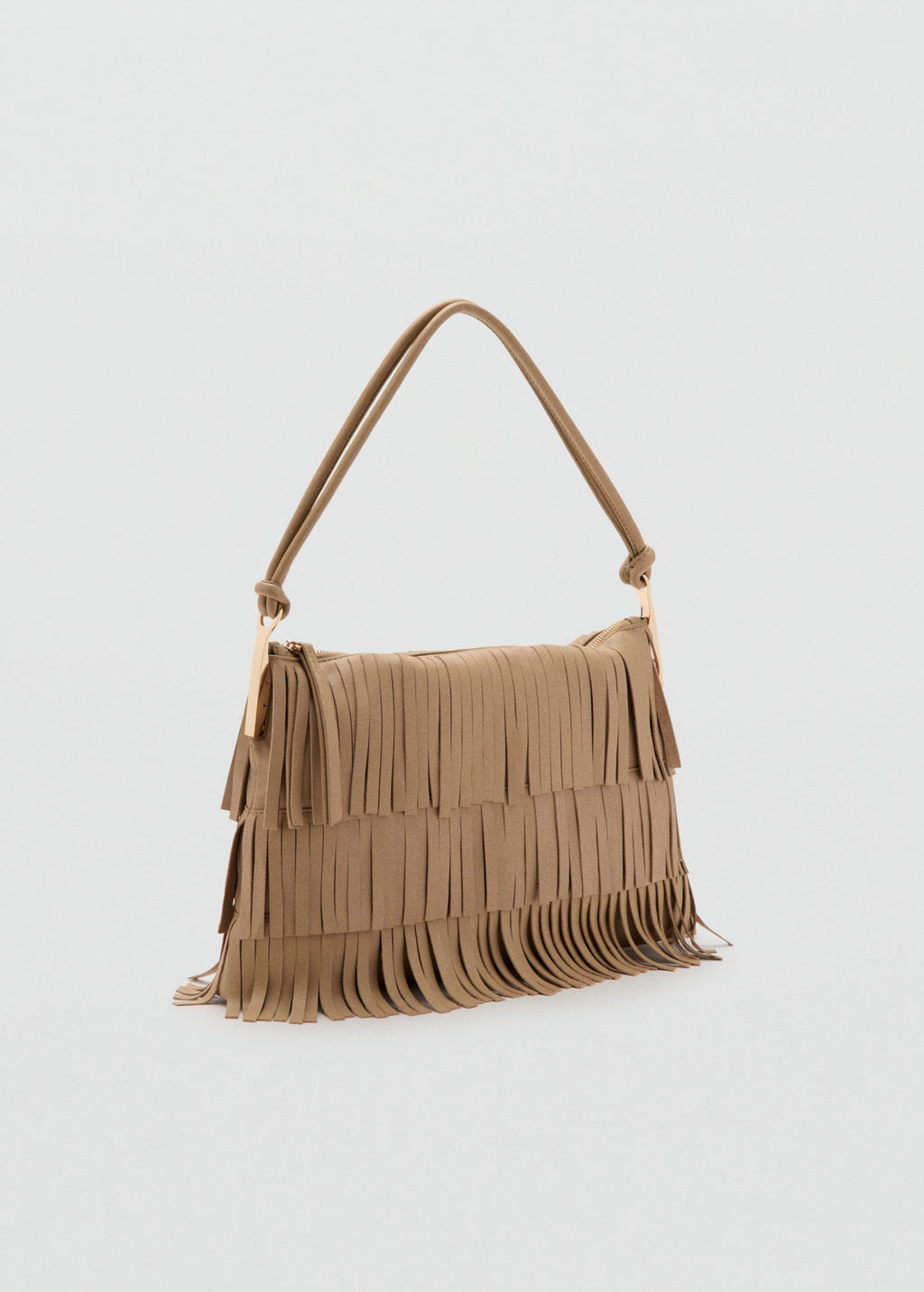 Grand Sac Porté Épaule Cuir À Franges