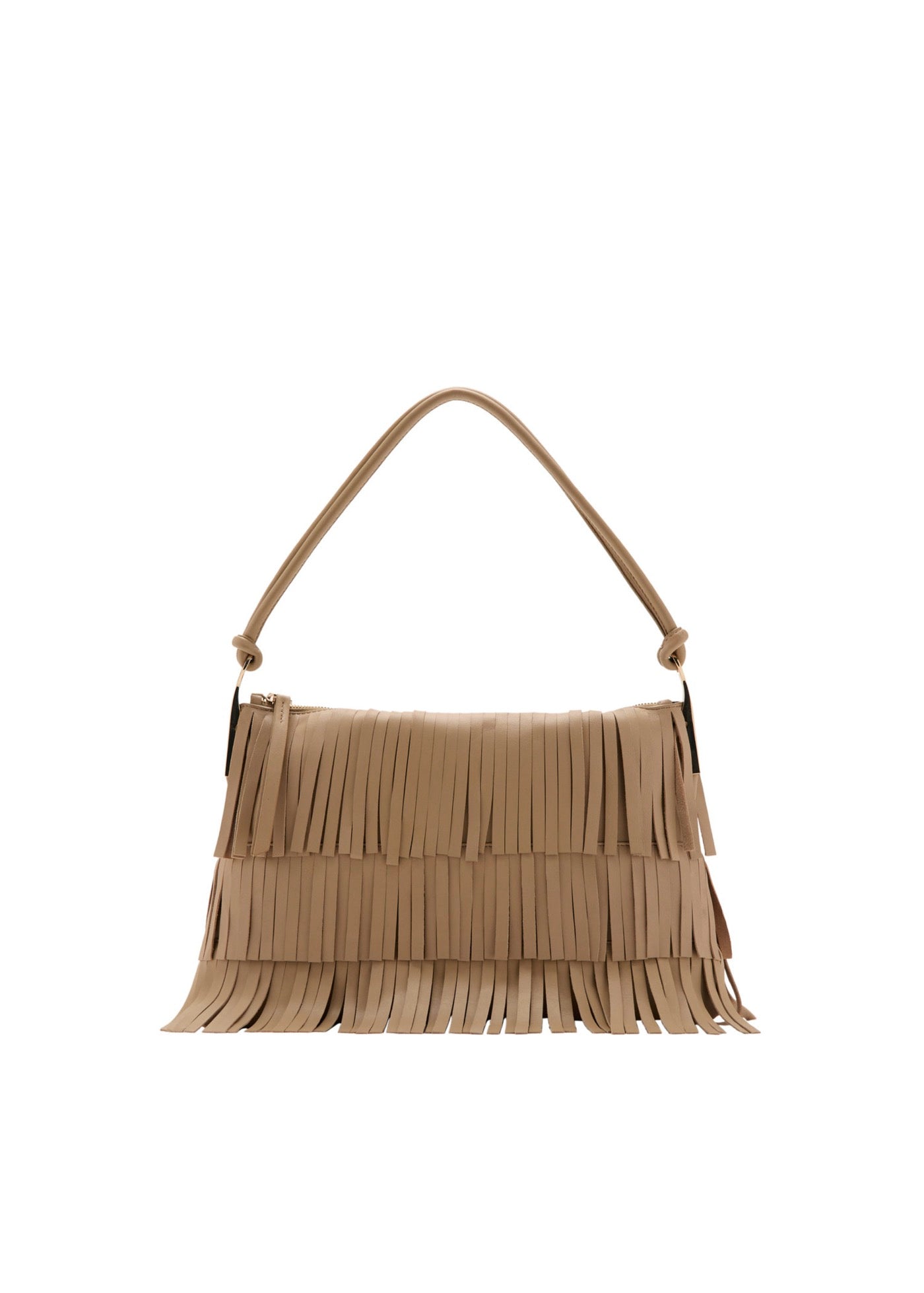 Grand Sac Porté Épaule Cuir À Franges