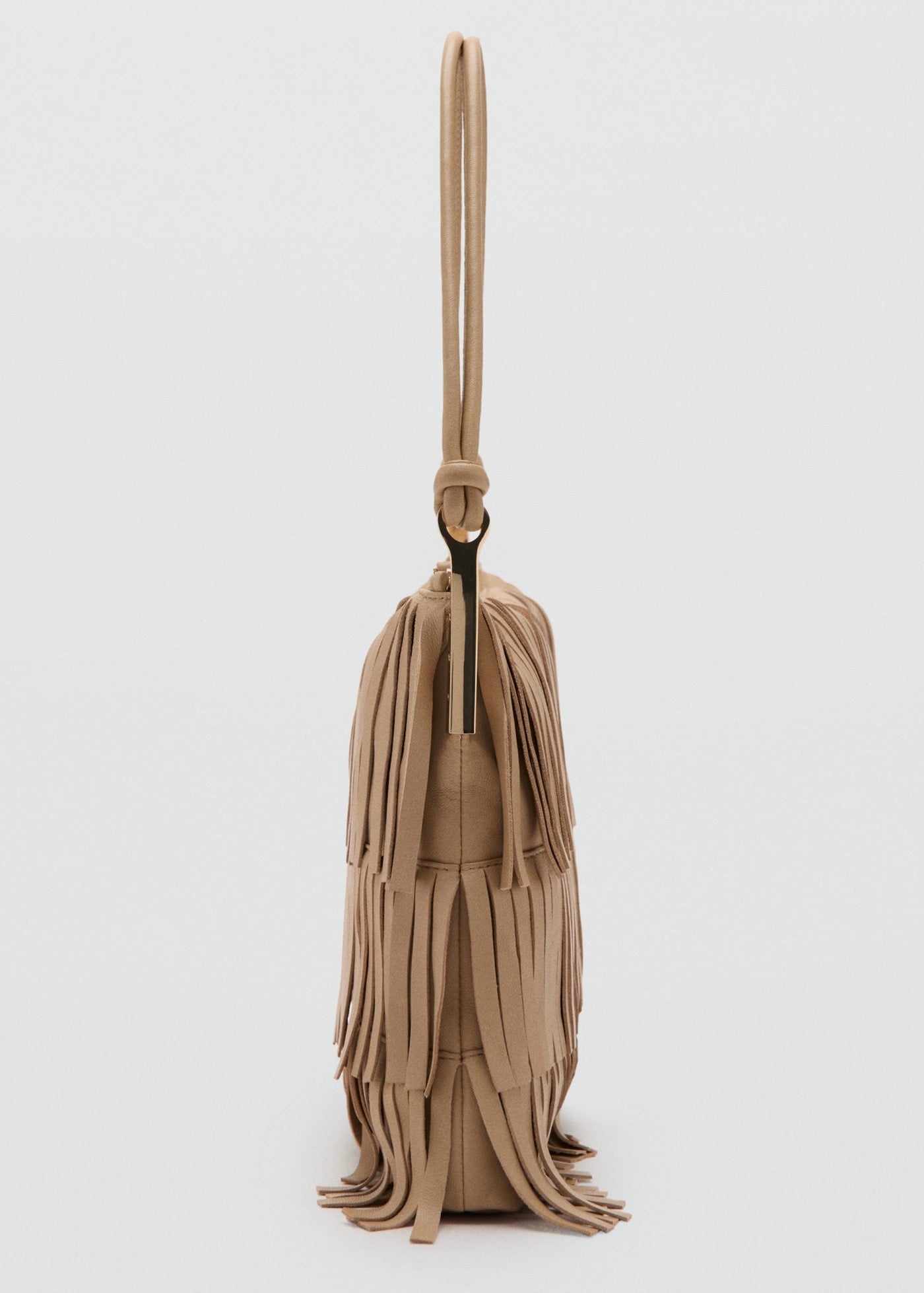 Grand Sac Porté Épaule Cuir À Franges