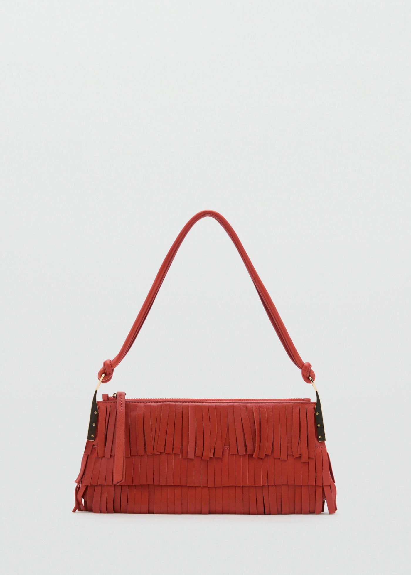 Sac Porté Épaule Cuir À Franges