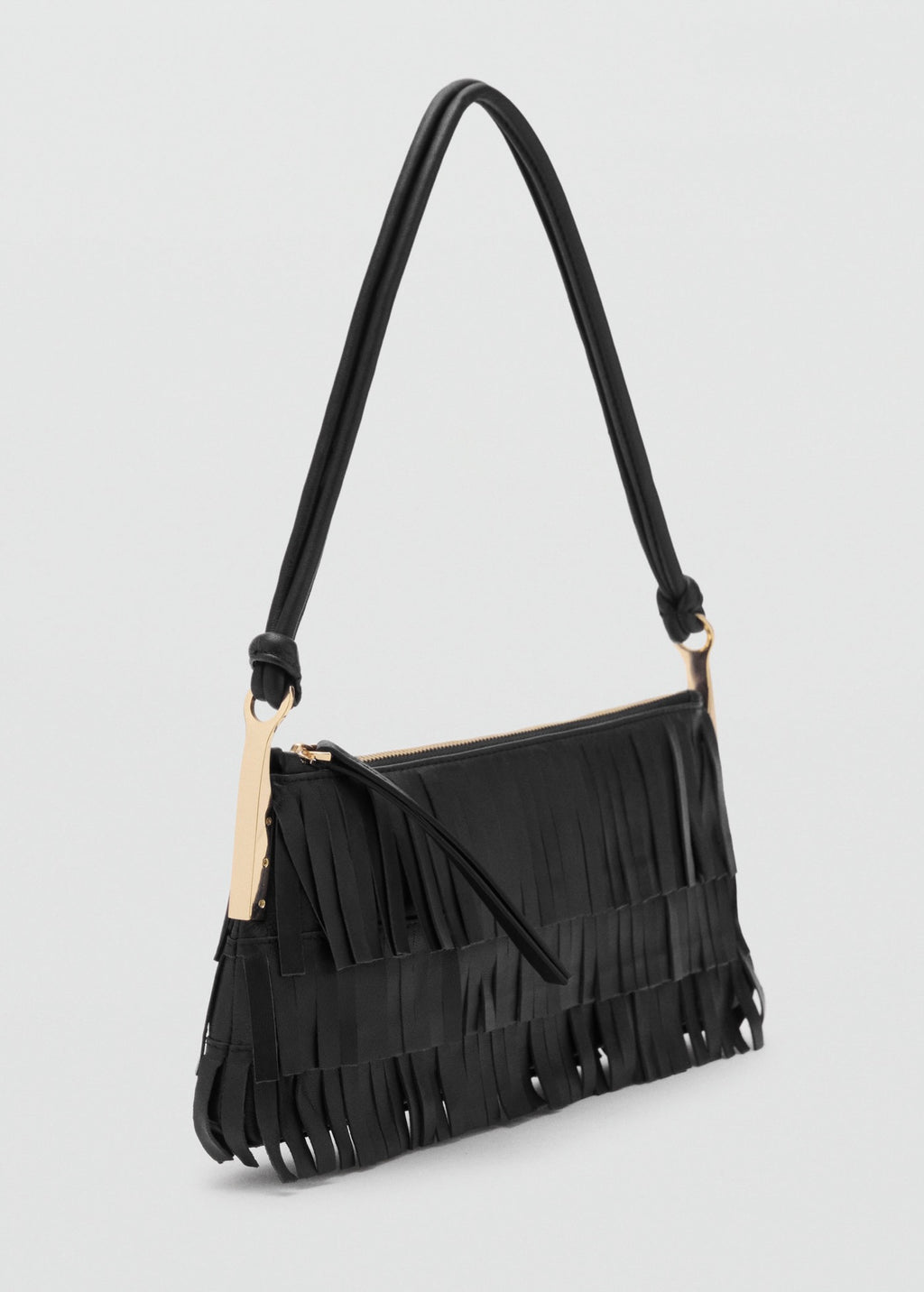 Sac Porté Épaule Cuir À Franges