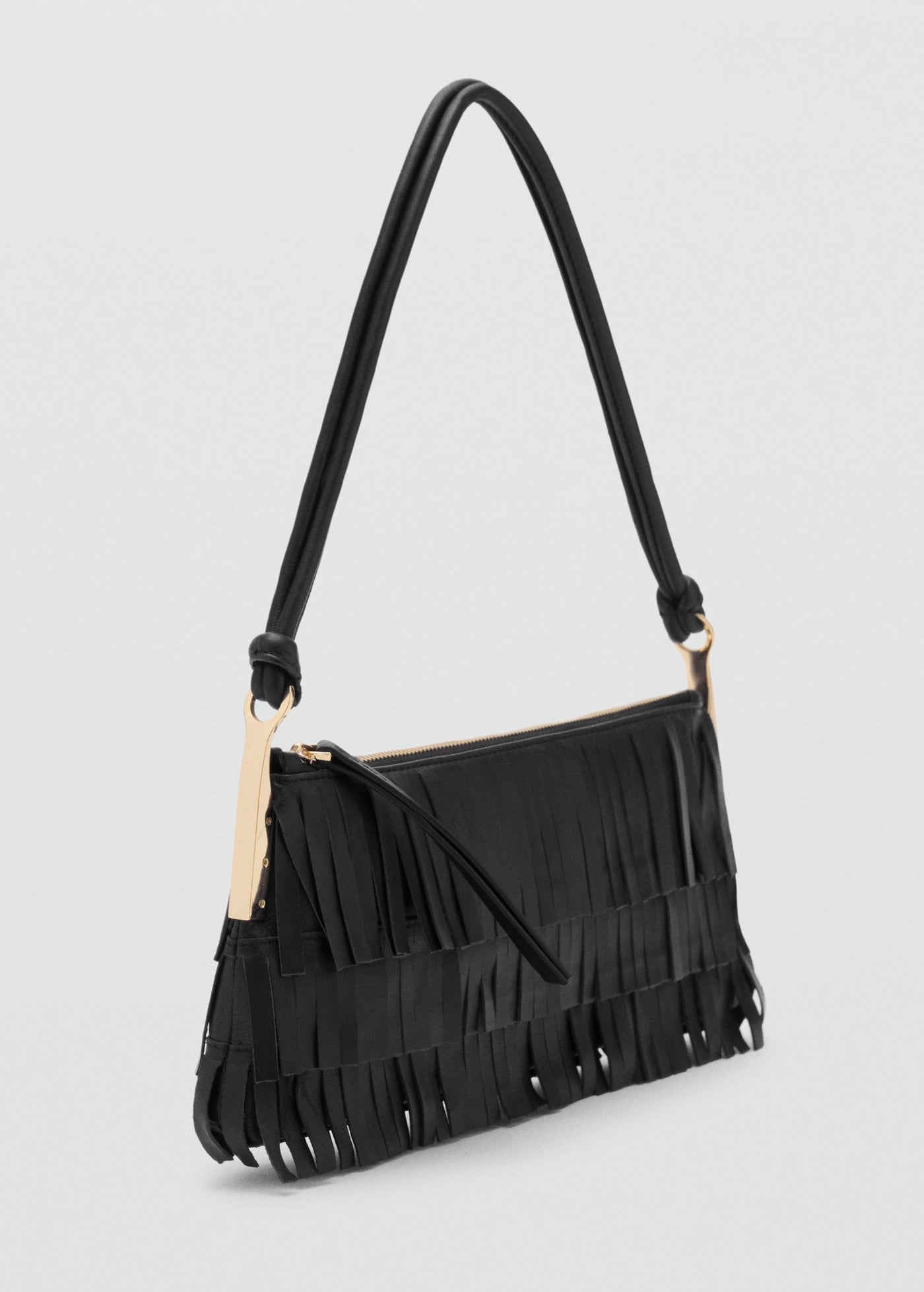 Sac Porté Épaule Cuir À Franges
