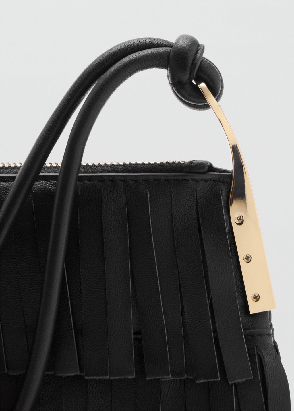 Sac Porté Épaule Cuir À Franges