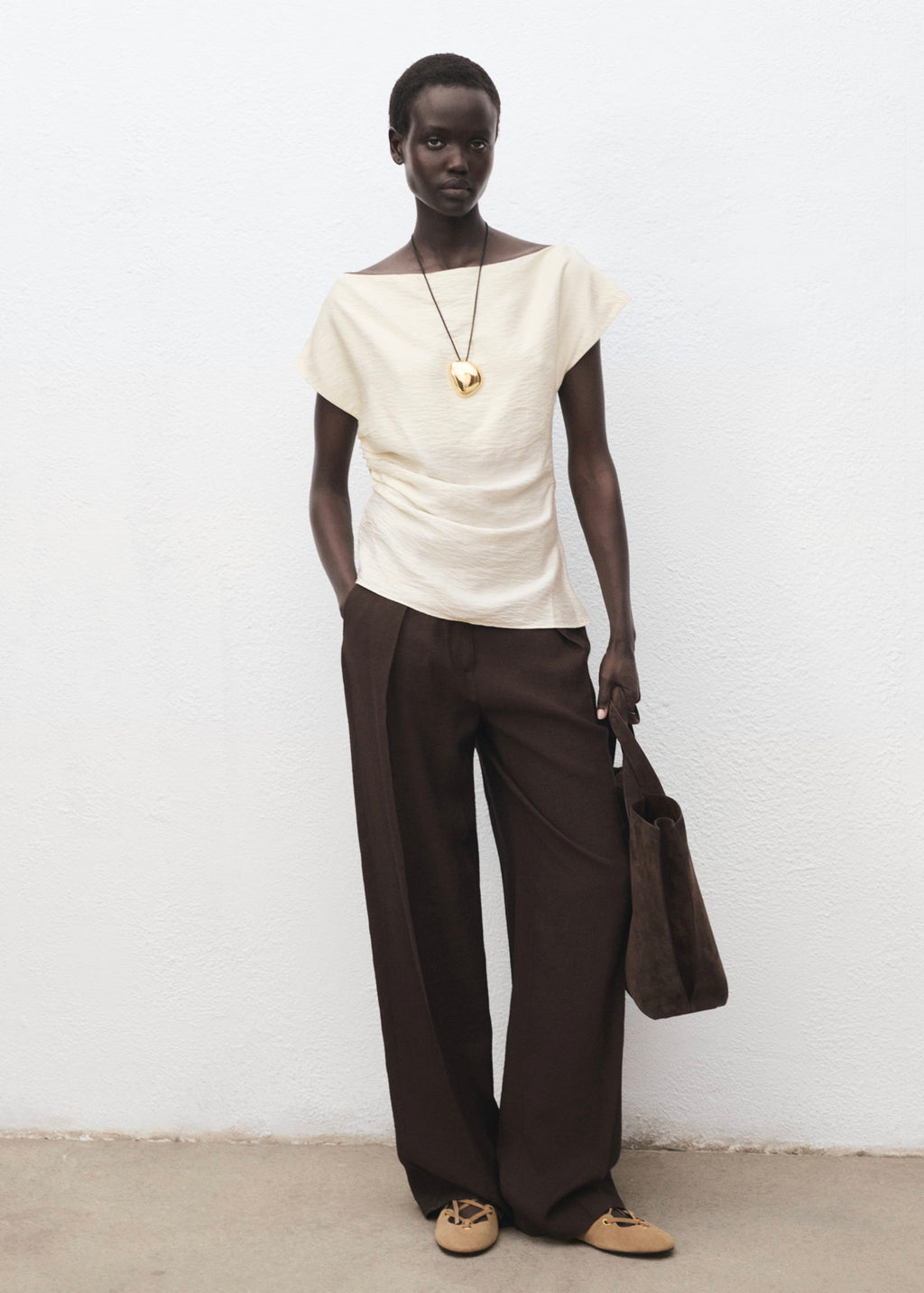 Blouse Modal Col Asymétrique
