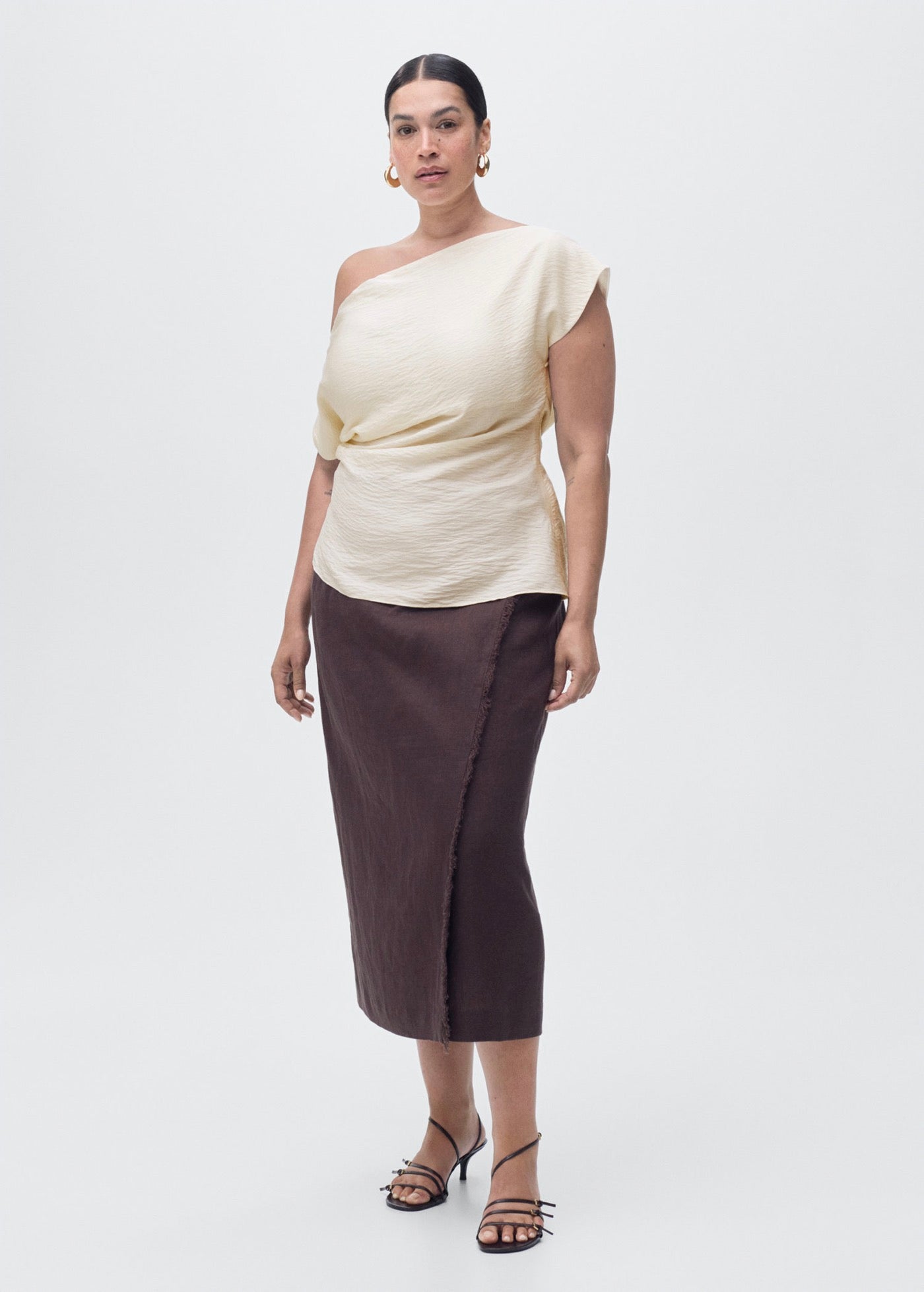 Blouse Modal Col Asymétrique