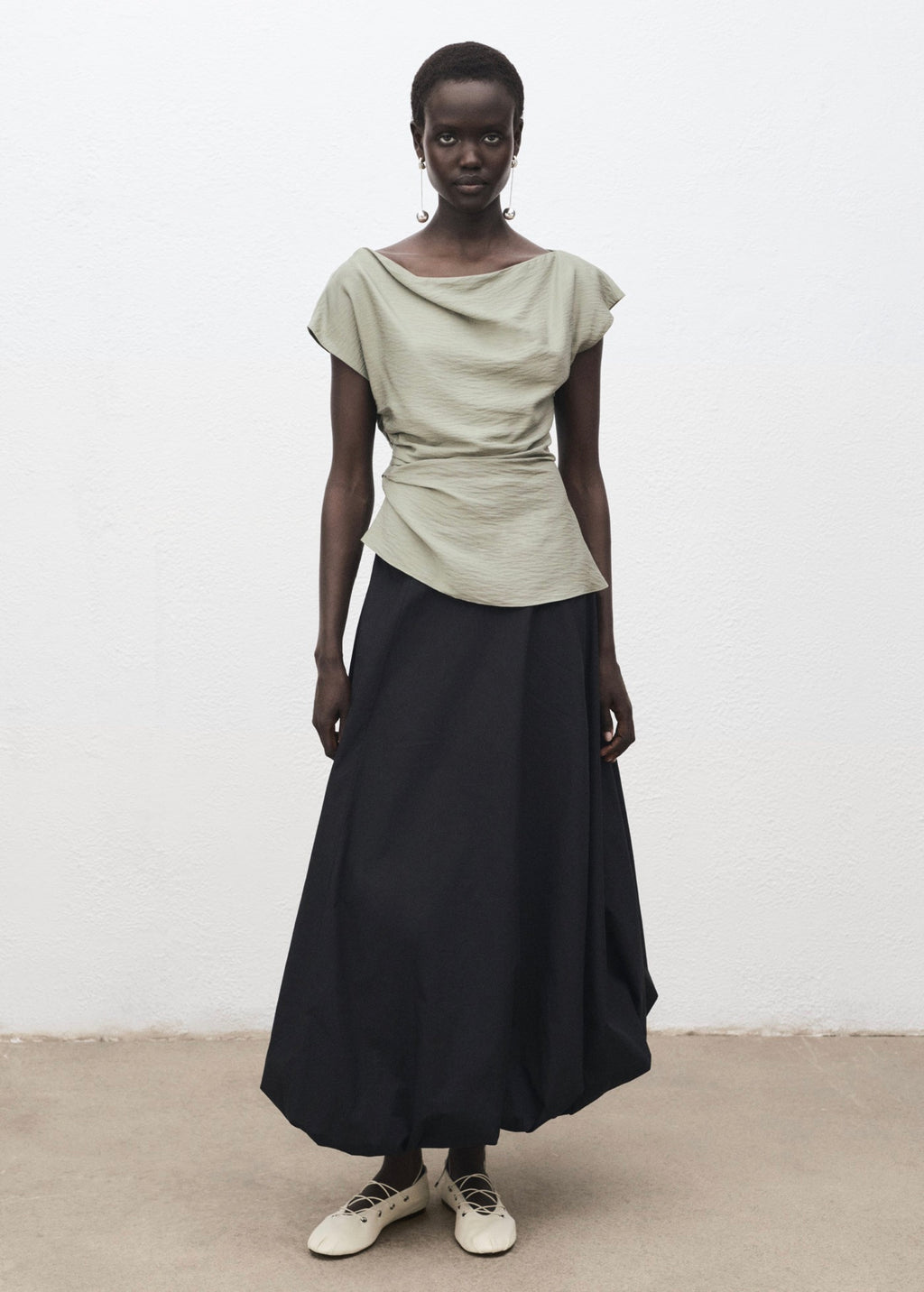 Blouse Modal Col Asymétrique