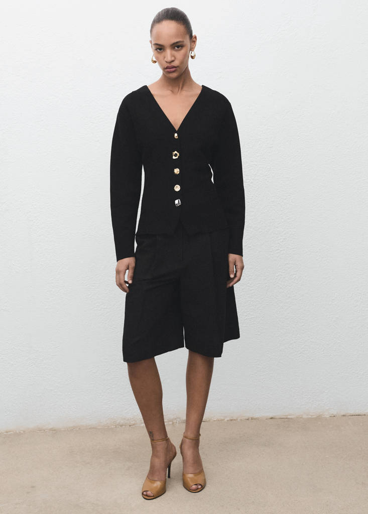 Veste En Maille Boutons Bijoux