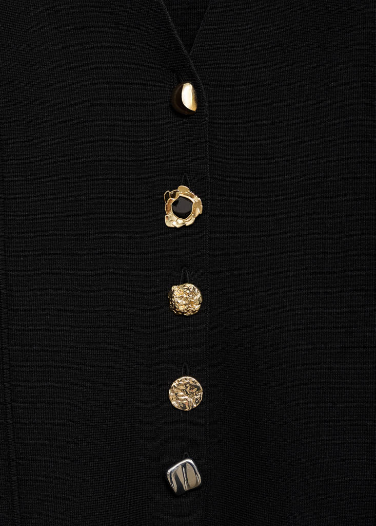 Veste En Maille Boutons Bijoux