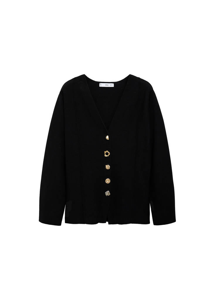 Veste En Maille Boutons Bijoux
