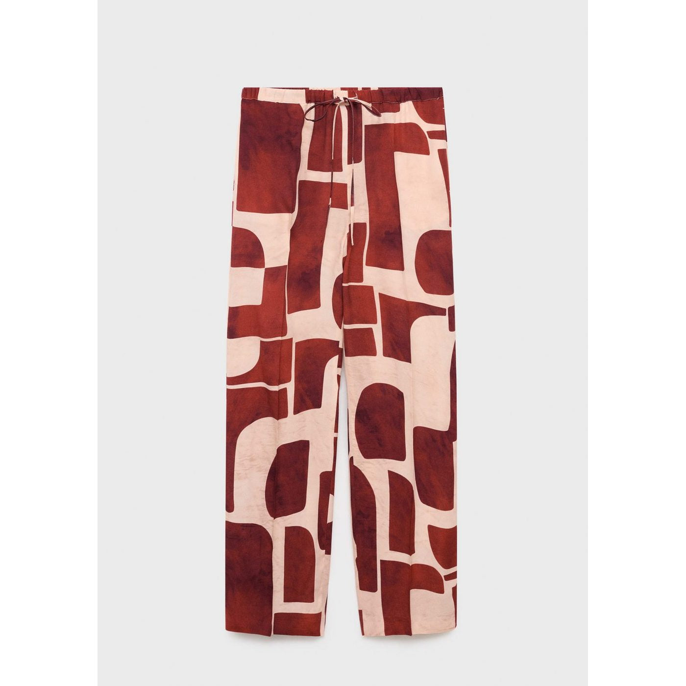 Pantalón Fluido Con Estampado Geométrico