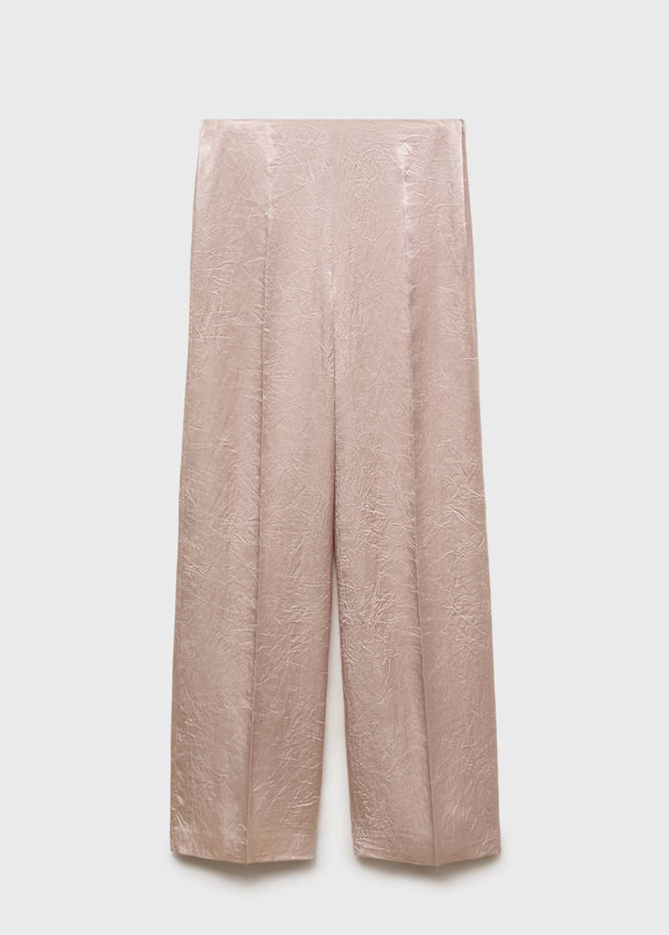 Pantalon Satiné Effet Froissé