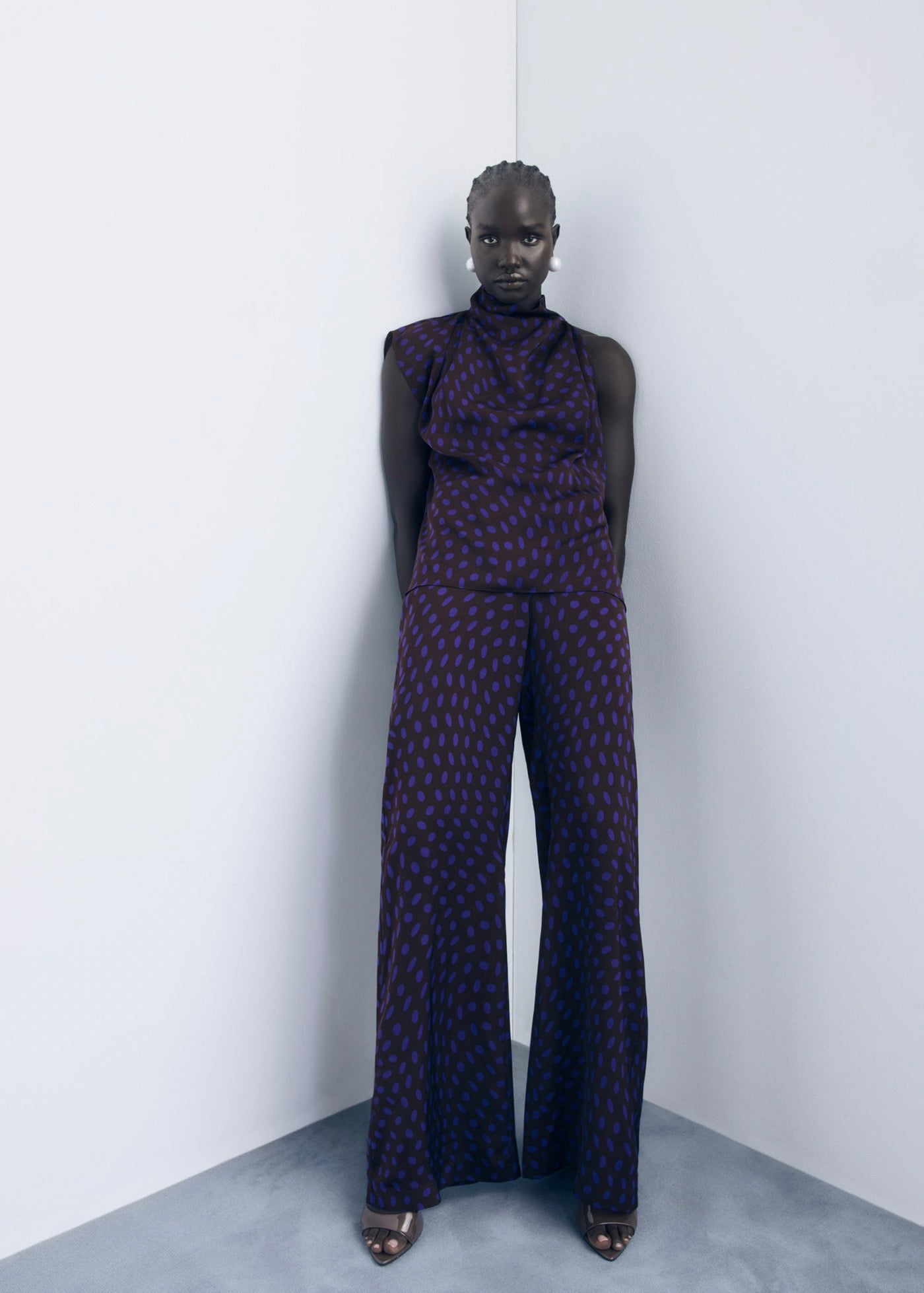 Pantalon Flare À Pois