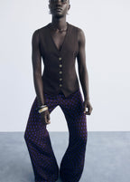 Pantalon Flare À Pois