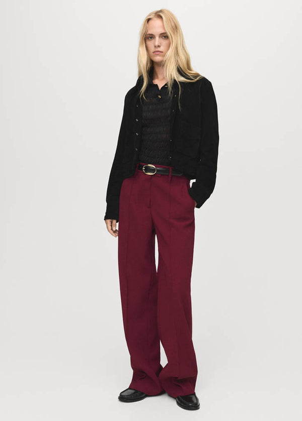 Regular-Waisted Straight Trousers