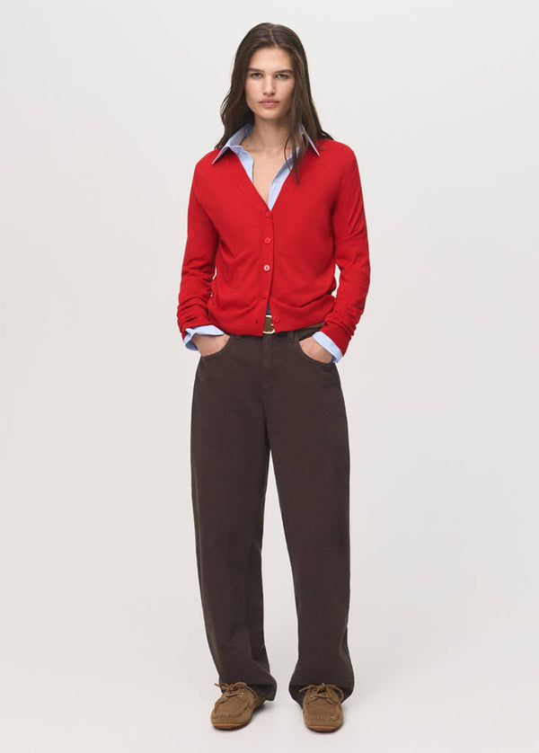 Cardigan In Maglia Scollo a V