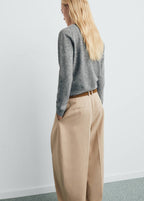 Cardigan Col En V Laine Mélangée