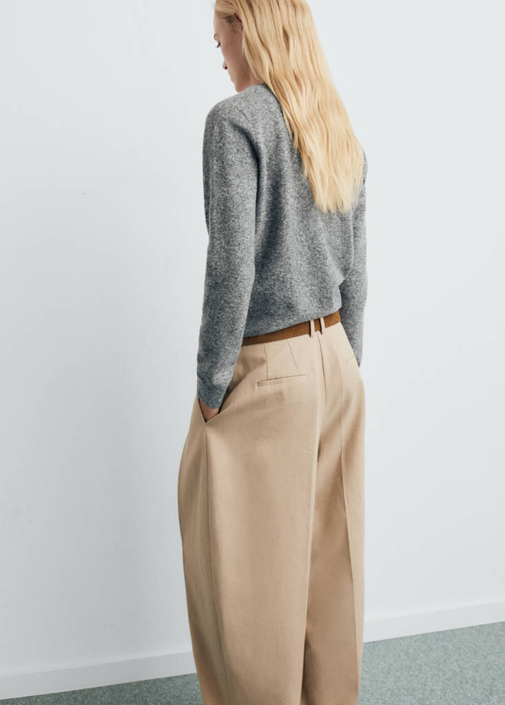 Cardigan Col En V Laine Mélangée