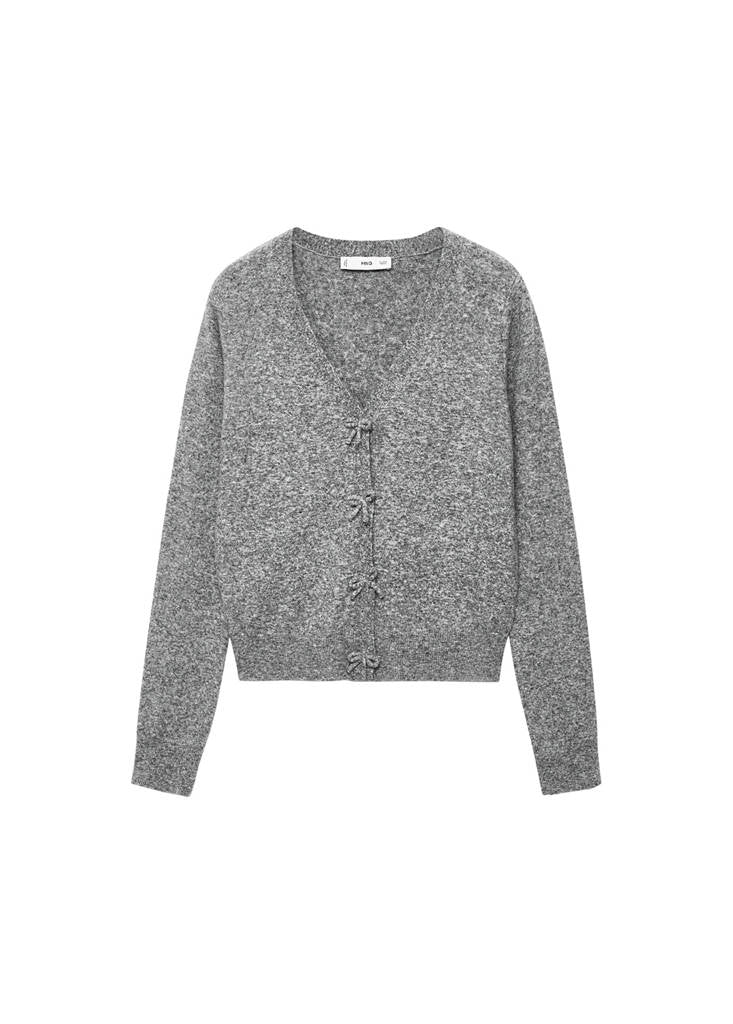 Cardigan Col En V Laine Mélangée