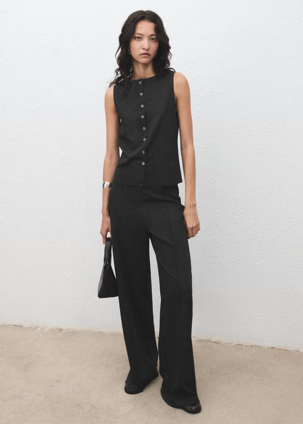 Pantaloni Dritti Vita Elasticizzata