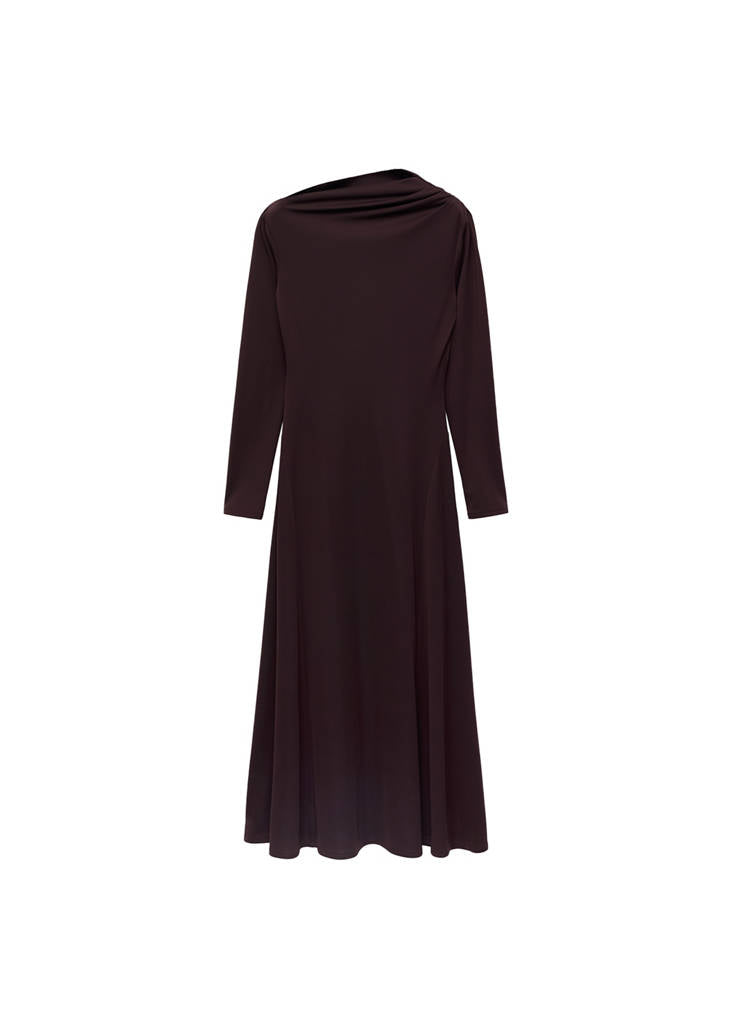 Robe Évasé Col Asymétrique
