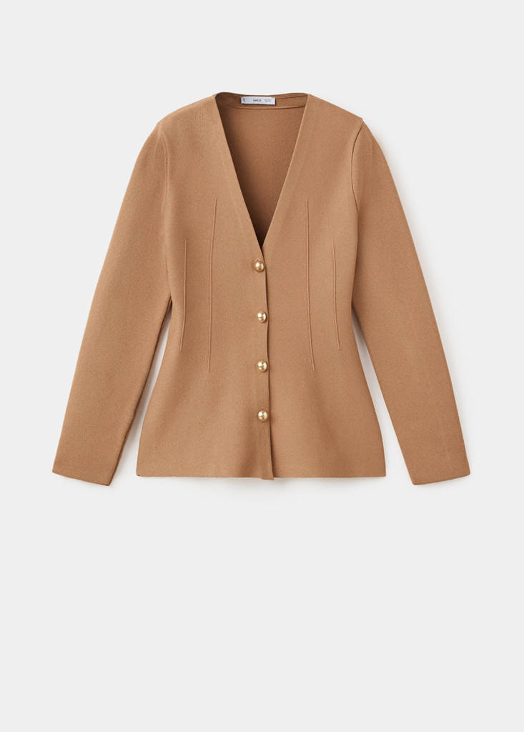 Veste En Maille Cintrée À Boutons