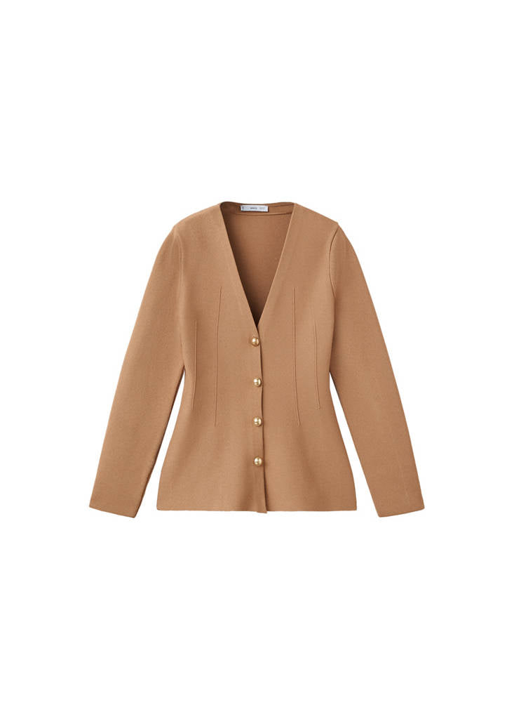 Veste En Maille Cintrée À Boutons