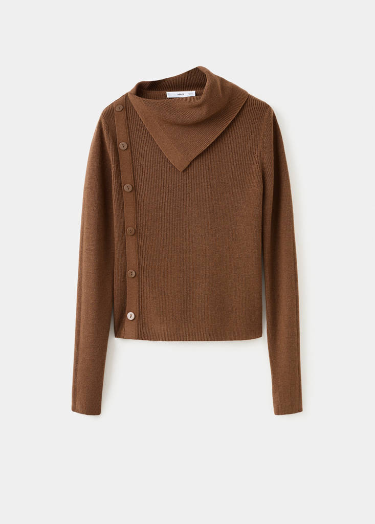 Pull Col Asymétrique Boutons