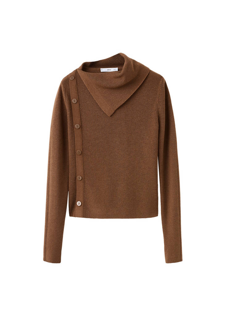 Pull Col Asymétrique Boutons