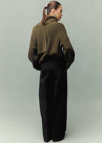 Pantalon À Plis Fermeture Zip