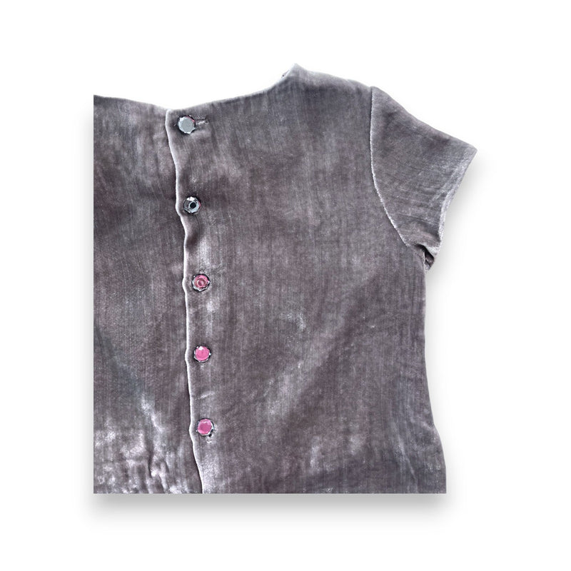 Bonpoint - Top Gris En Velours (Neuf) - 4 Ans