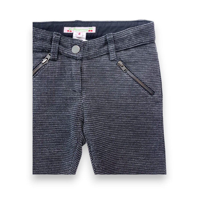 Bonpoint - Pantalon Motif Pied De Poule Gris Et Noir - 4 Ans