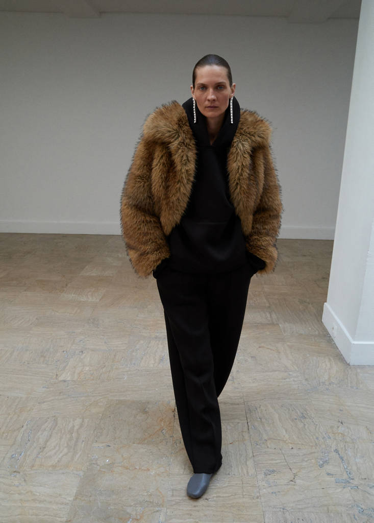 Veste Fausse Fourrure Revers