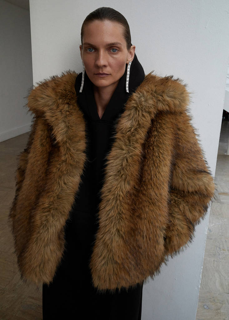 Veste Fausse Fourrure Revers