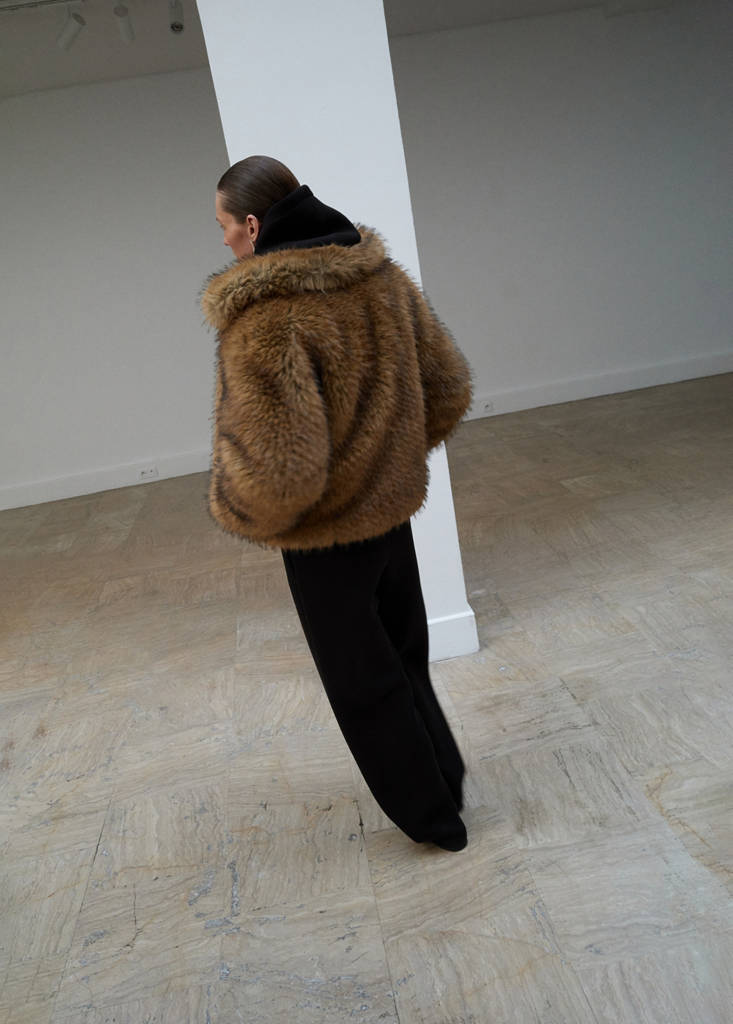Veste Fausse Fourrure Revers