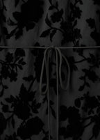 Robe Jacquard Floral Manches Cloche